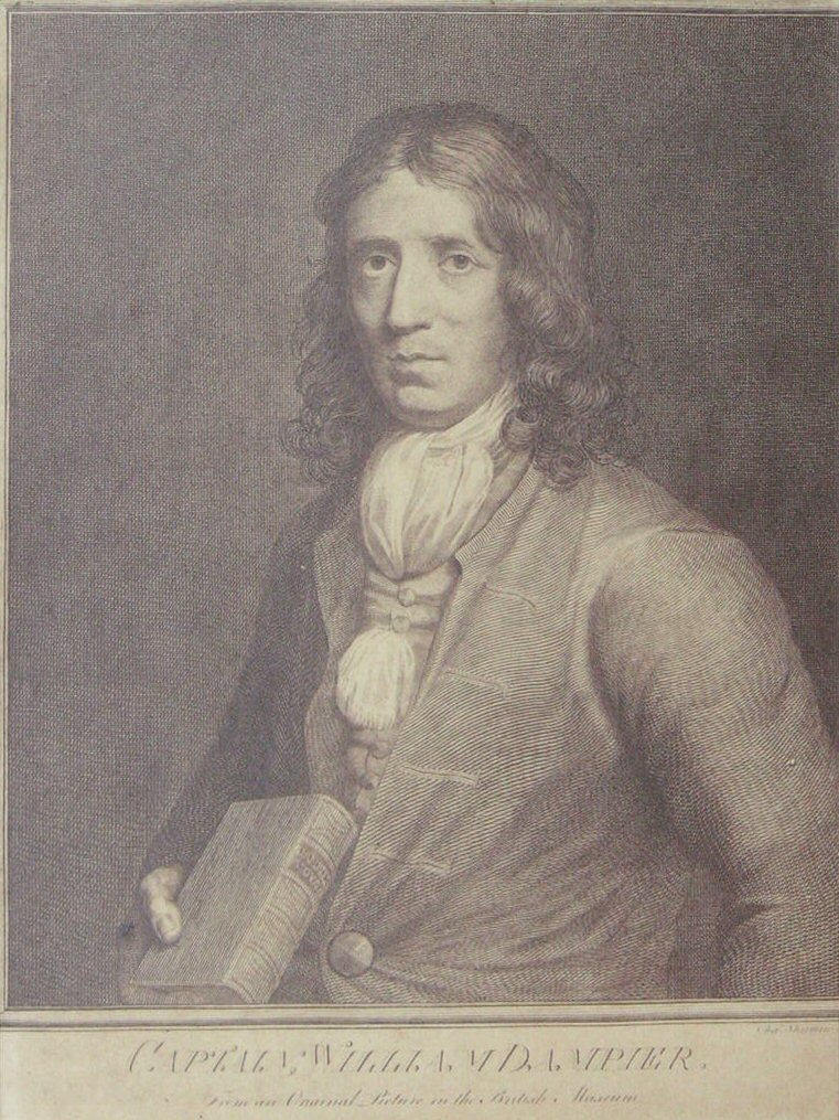 Photogravure - Captain William Dampier. From the original picture in the British Museum. - Sherwin